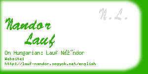 nandor lauf business card